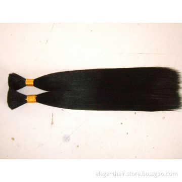 Cheap 100% Human Hair Quality Bulk Hair Extension Silky Straight Bulk18" Black Color